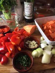 Sweet Potato and Red pepper soup - Ingredients